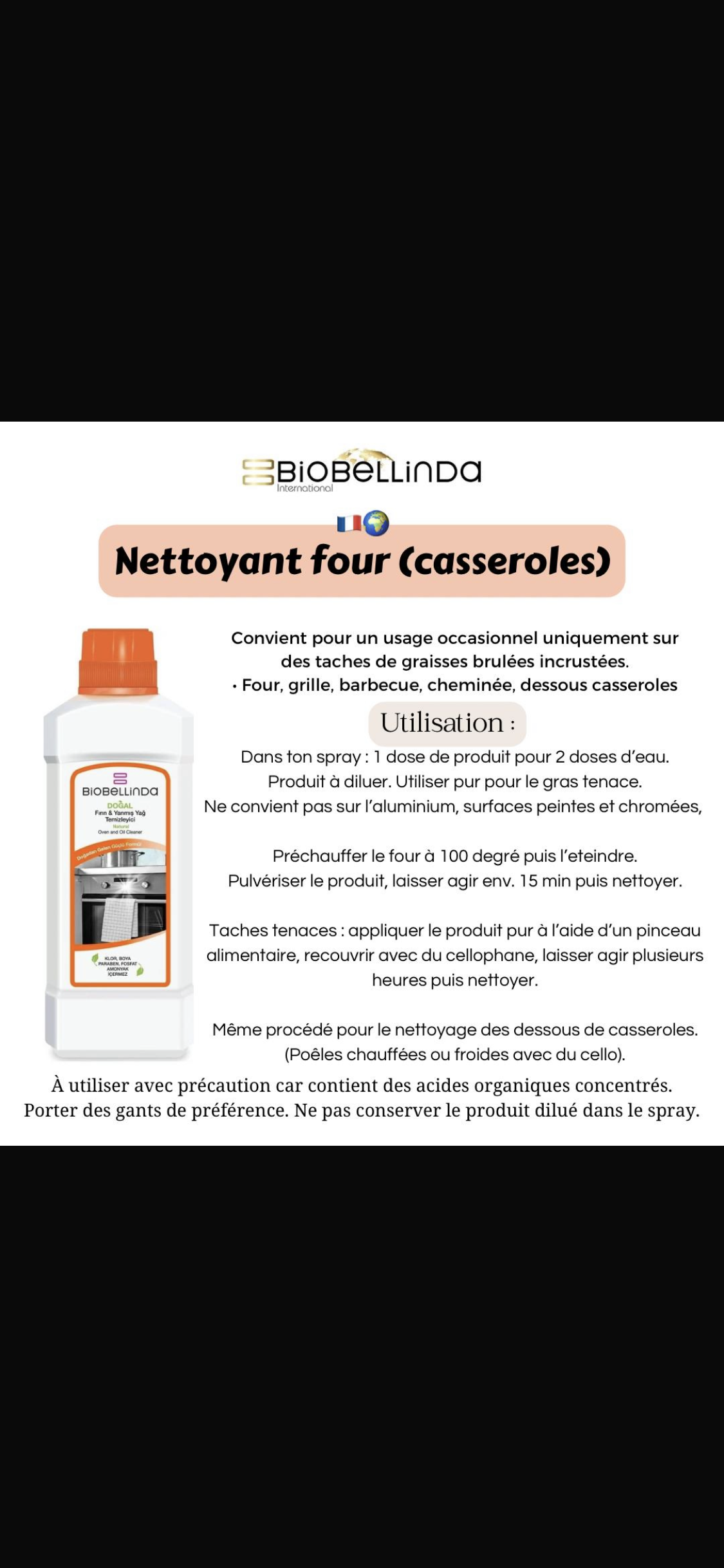 Biobellinda - Nettoyant Four 750ml